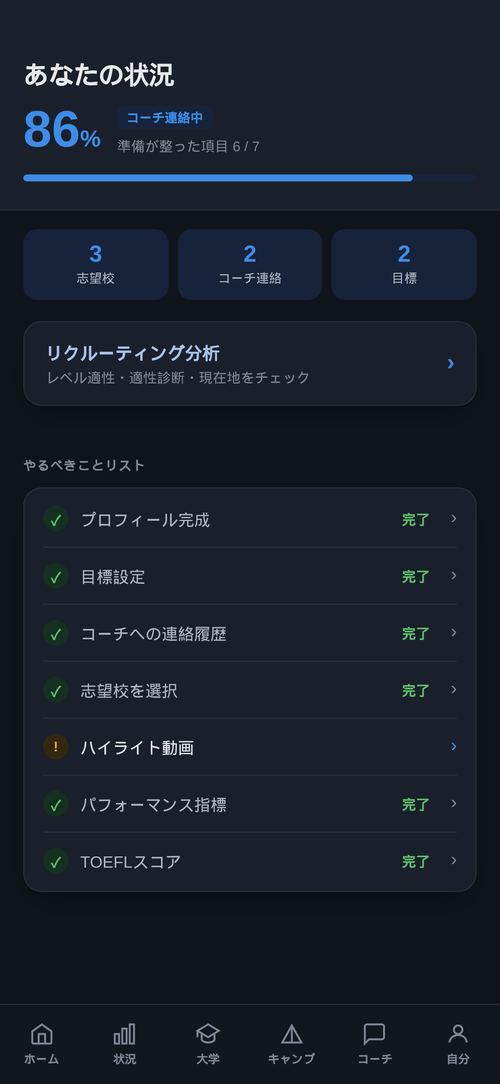 準備状況画面